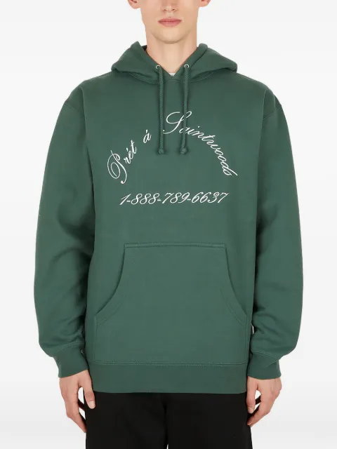 Saintwoods lettering-embroidered hoodie