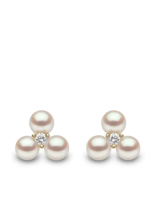 Puces d'oreilles Trend serties de diamants - Yoko London - Modalova