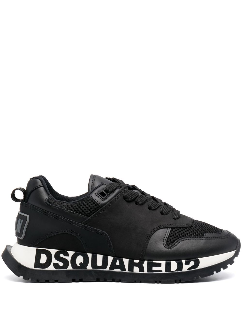 Shop Dsquared2 Logo-print Low-top Sneakers In 黑色