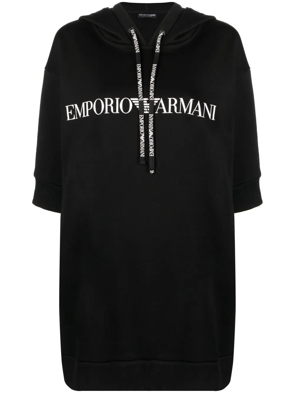 

Emporio Armani vestido estilo hoodie con logo estampado - Negro