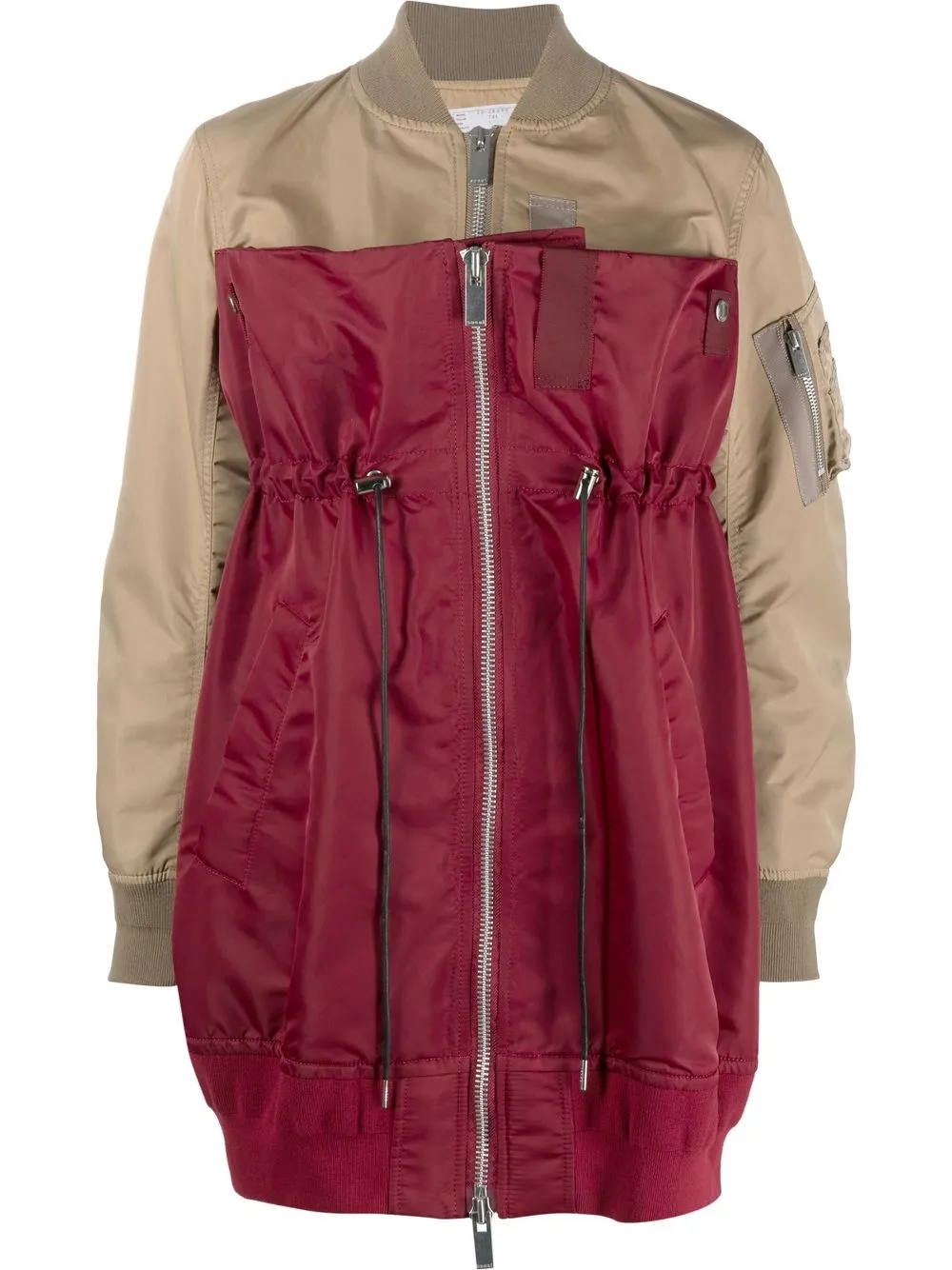 

sacai deconstructed two-tone parka - Red