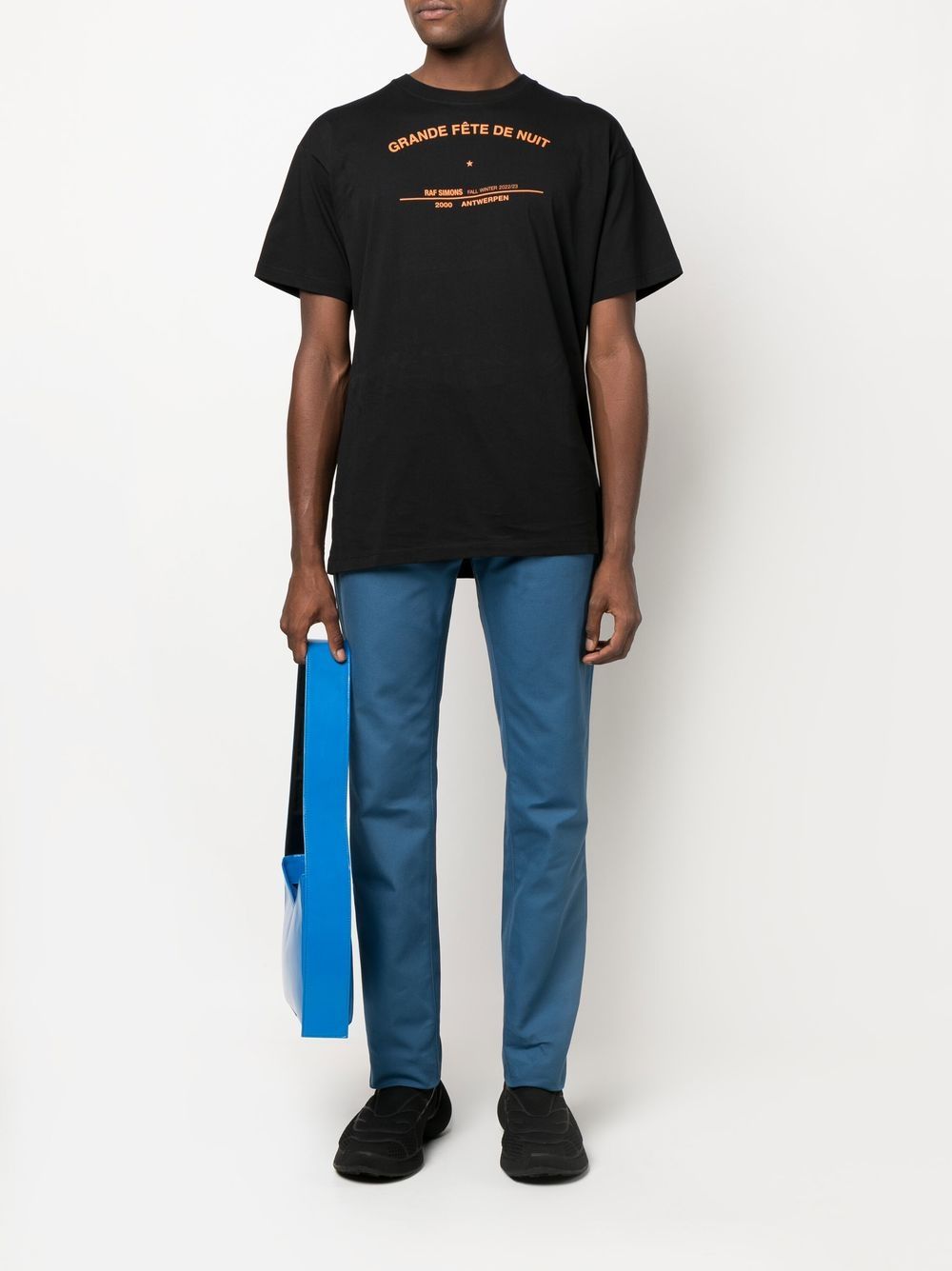 Shop Raf Simons Slogan-print Crew-neck T-shirt In Schwarz