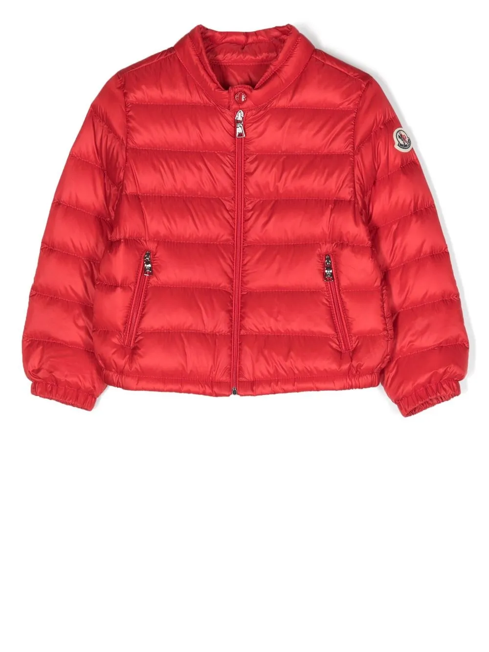 

Moncler Enfant chamarra capitonada con parche del logo - Rojo