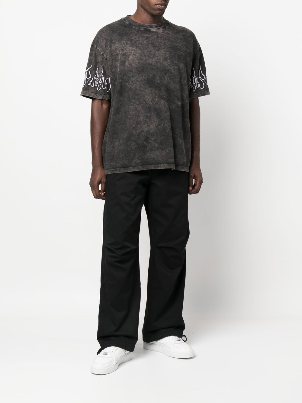 Vision Of Super T-shirt met vlammenprint - Grijs