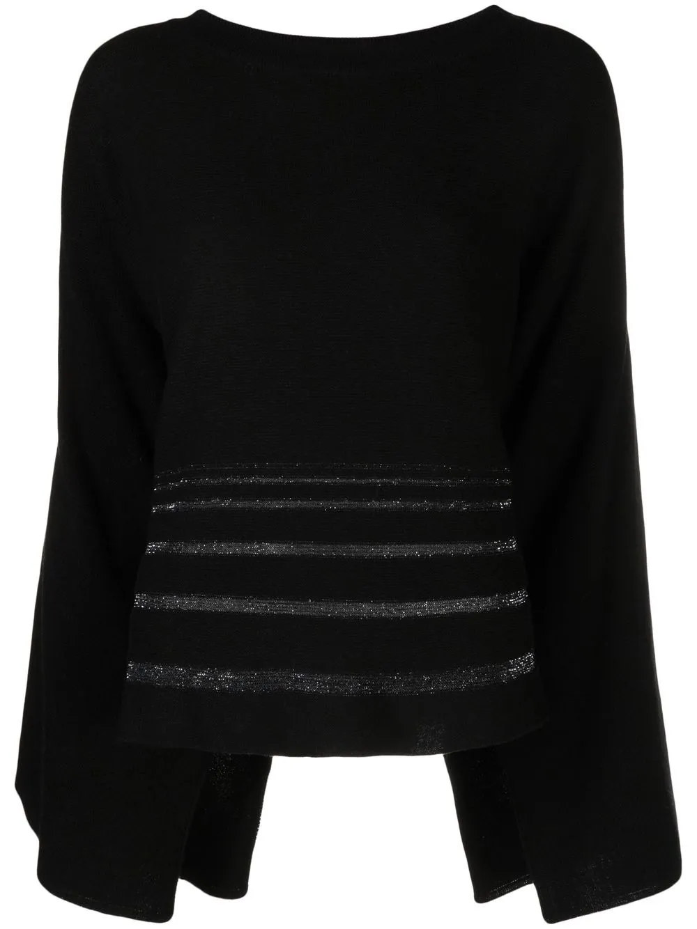 

Fabiana Filippi lurex-stripe wool-blend jumper - Black