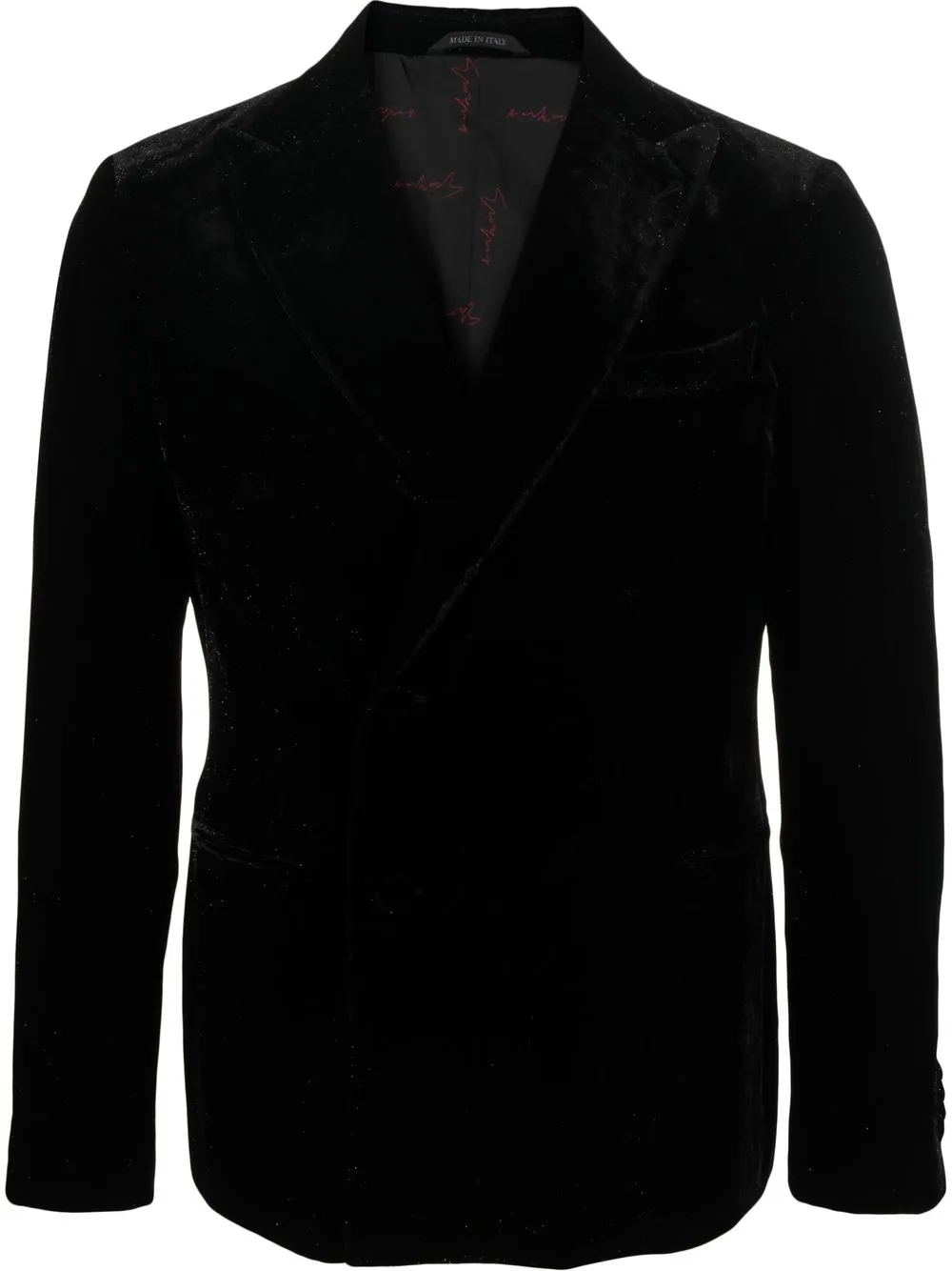 

Giorgio Armani blazer de terciopelo con doble botonadura - Negro