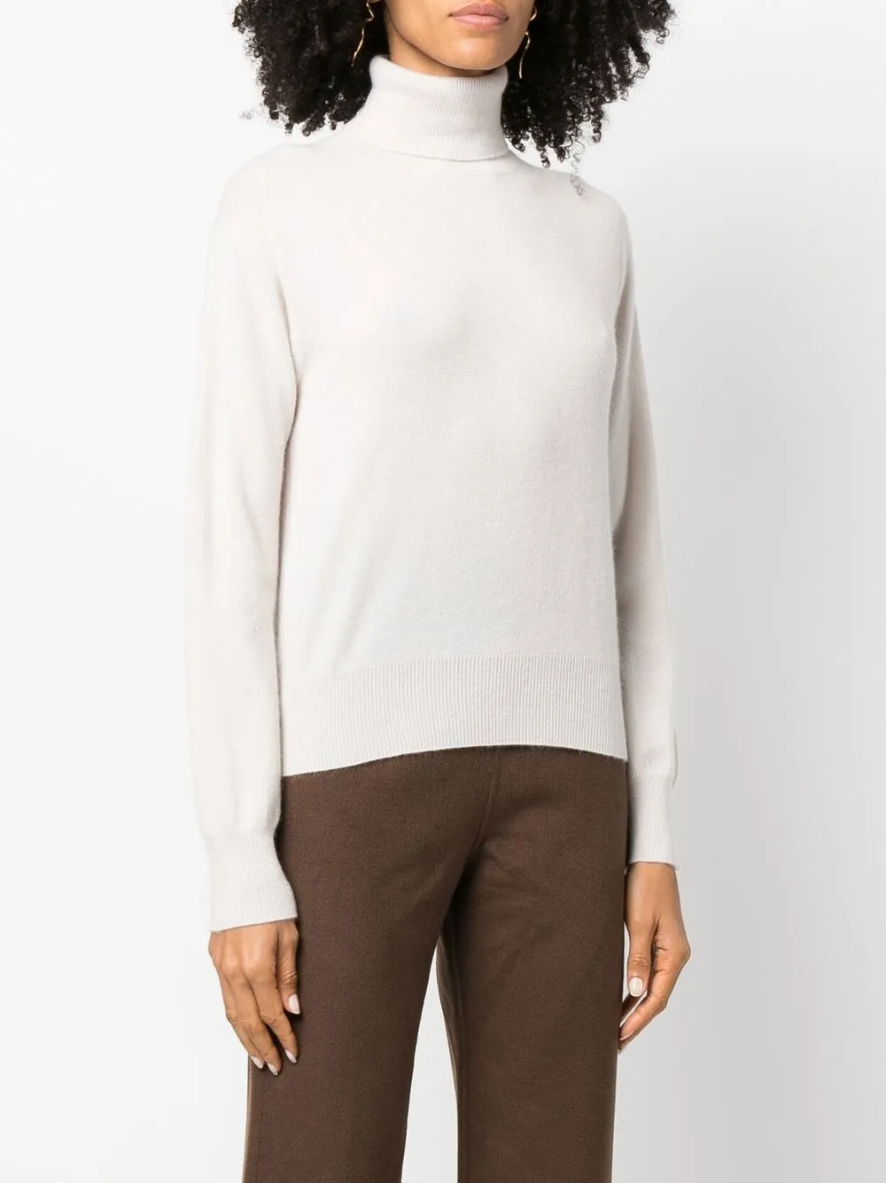  Allude Kaschmirpullover Mit Stehkragen   Nude 