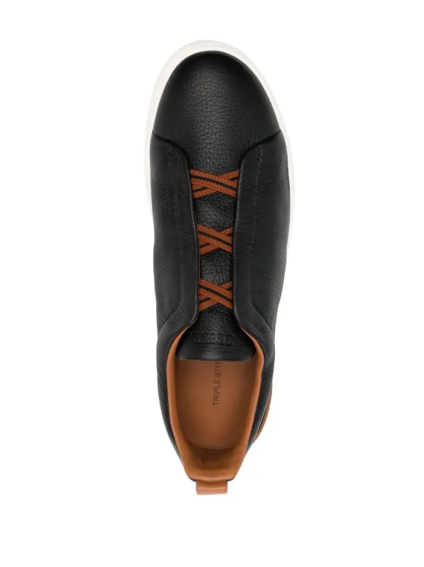 Zegna Triple Stitch low-top Sneakers | Blue | FARFETCH