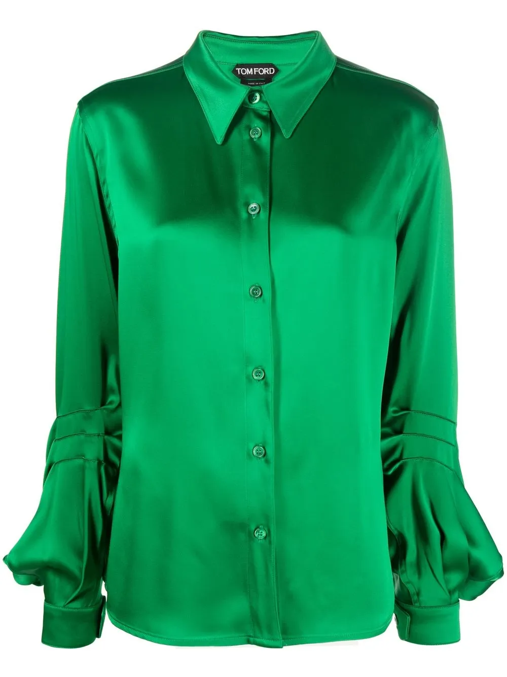 

TOM FORD camisa con mangas farol y botones - Verde