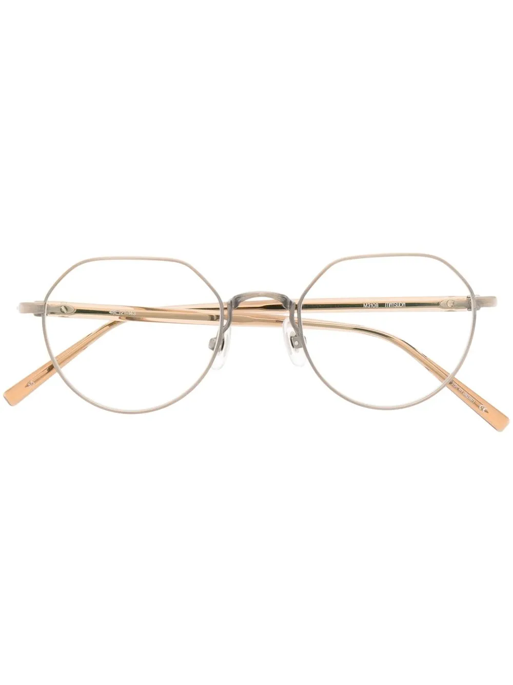 

Matsuda polished-effect geometric-frame glasses - Silver