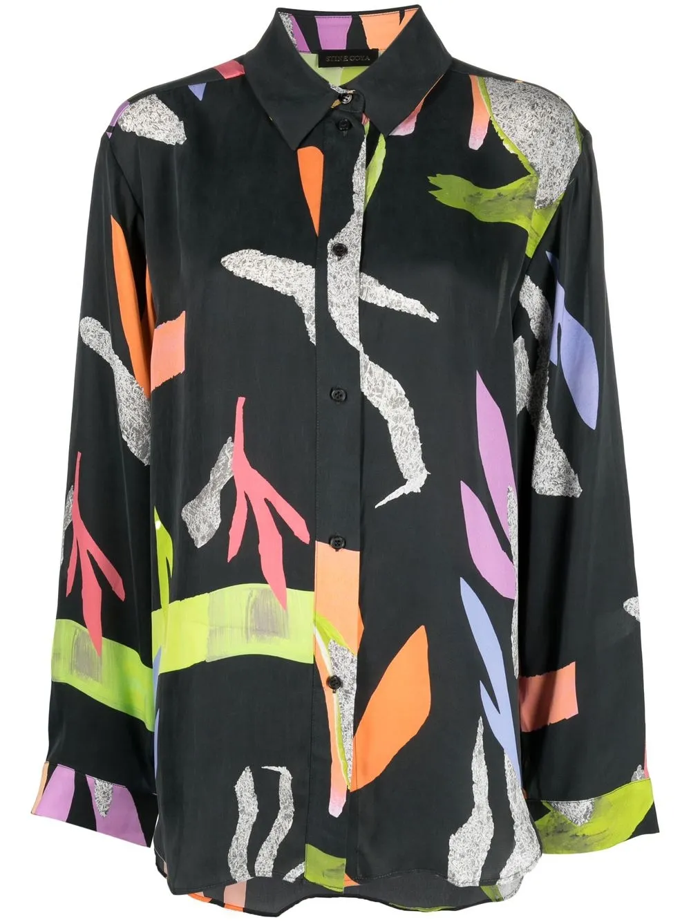 

Stine Goya abstract-print long-sleeve shirt - Grey