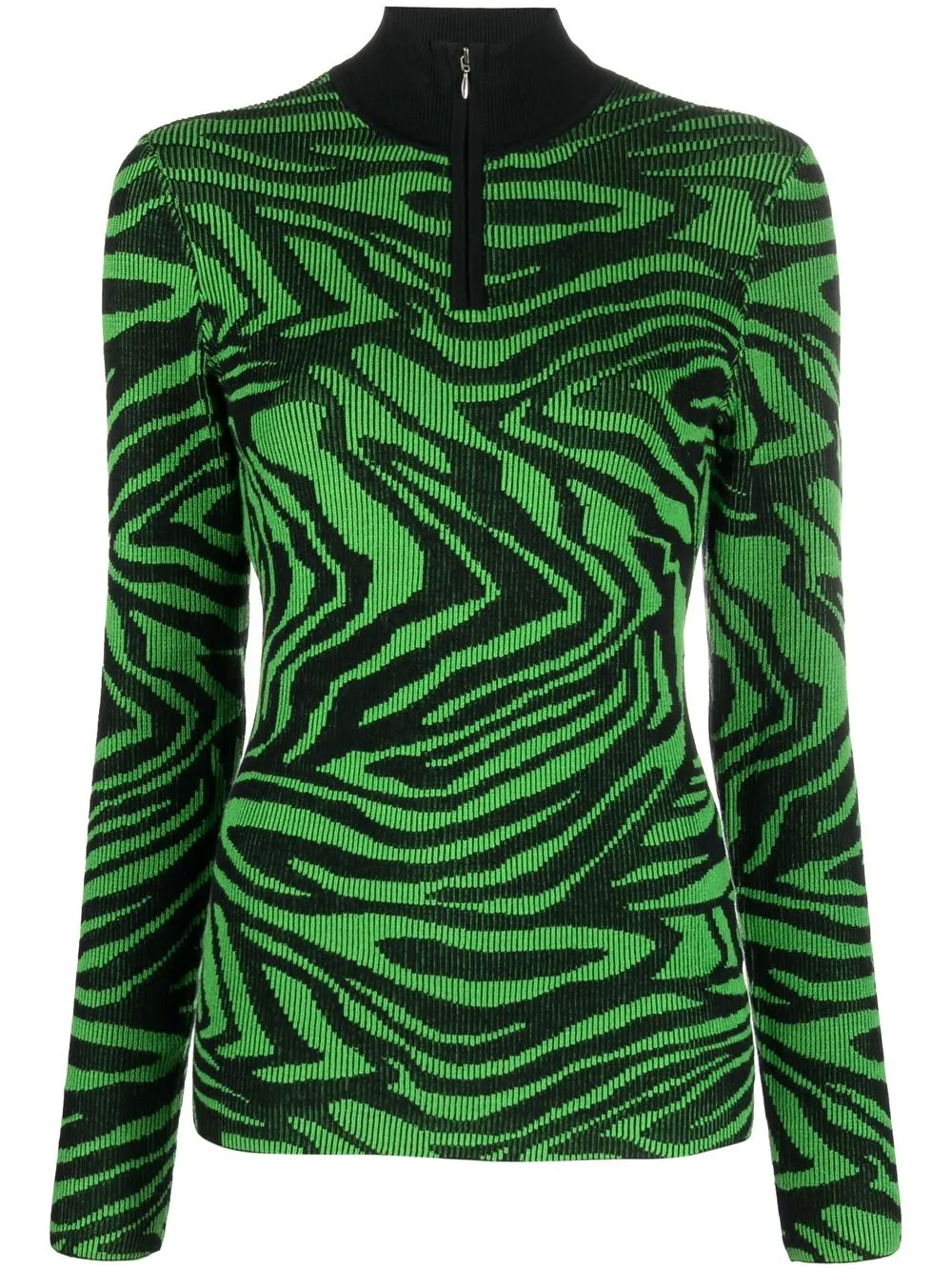 

Stine Goya wave-print fine-knit jumper - Green