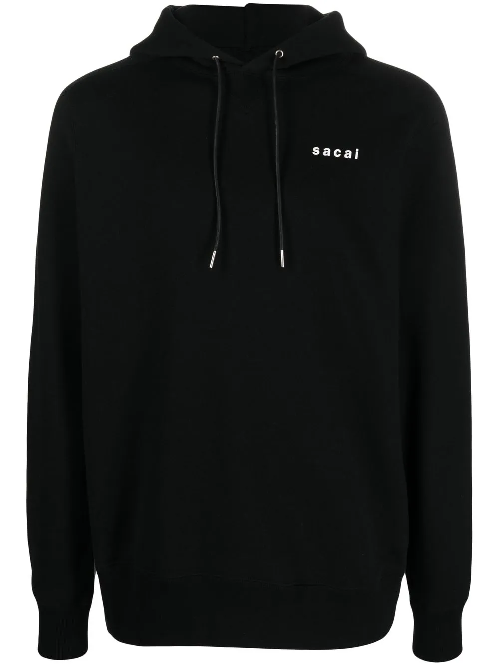 

sacai hoodie con eslogan estampado - Negro