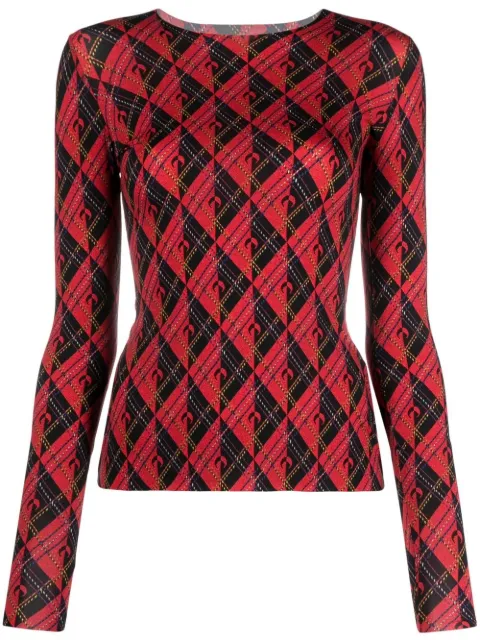 Marine Serre Moon Diamond Langarmshirt