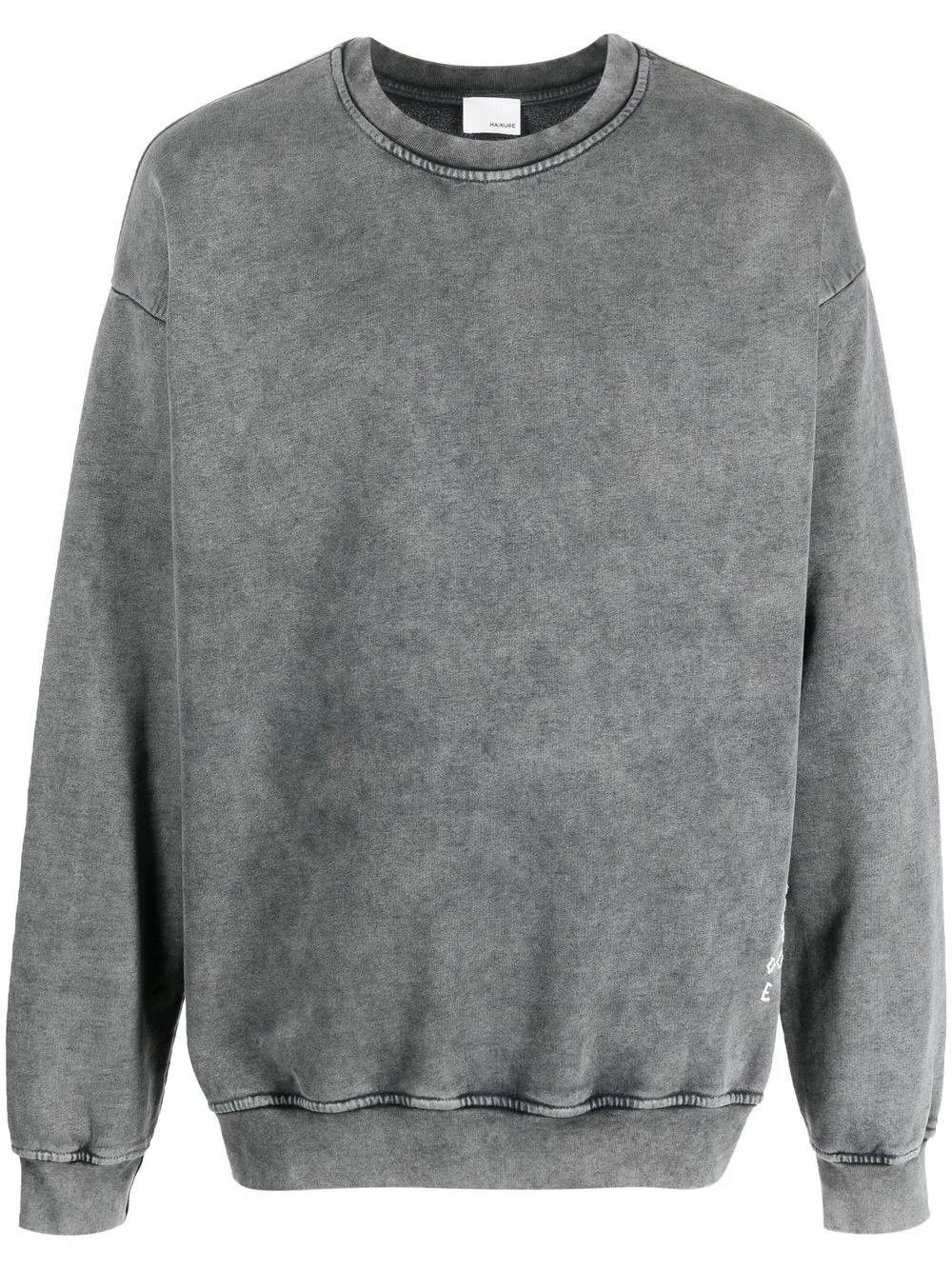 

Haikure logo-embroidered acid-wash sweatshirt - Grey