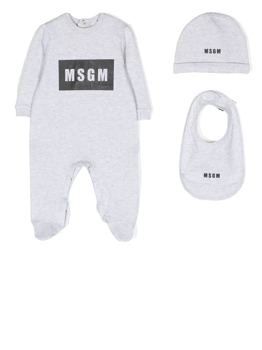 

MSGM Kids mameluco con logo estampado - Gris