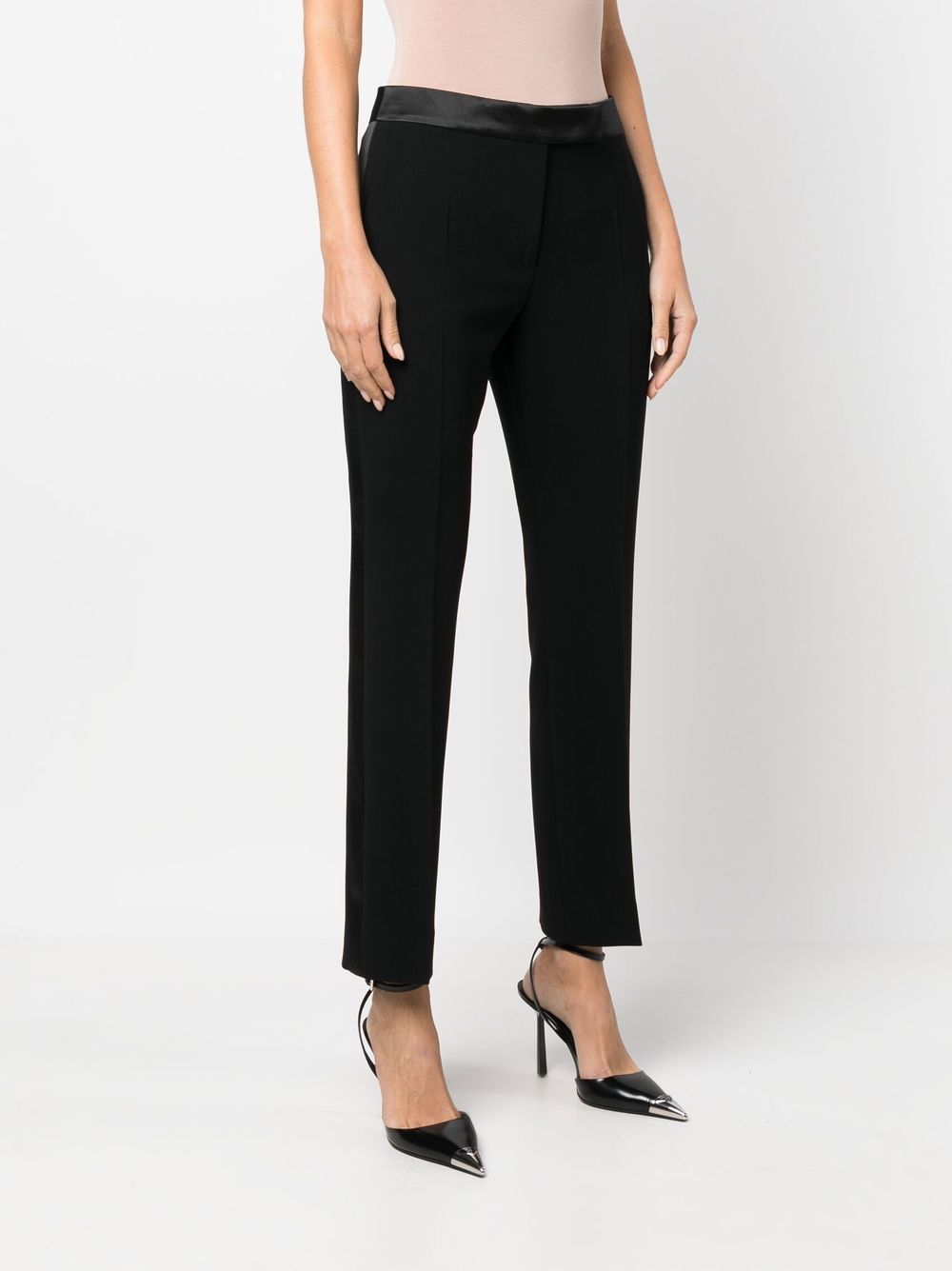 Max Mara satin-trim slim-cut trousers Women