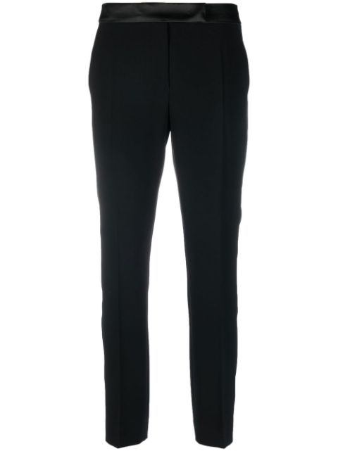 Max Mara satin-trim slim-cut trousers Women