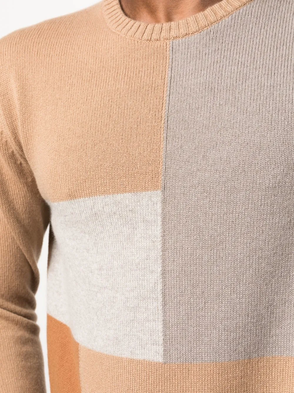 Shop Colombo Colour-block Cashmere Jumper In Braun