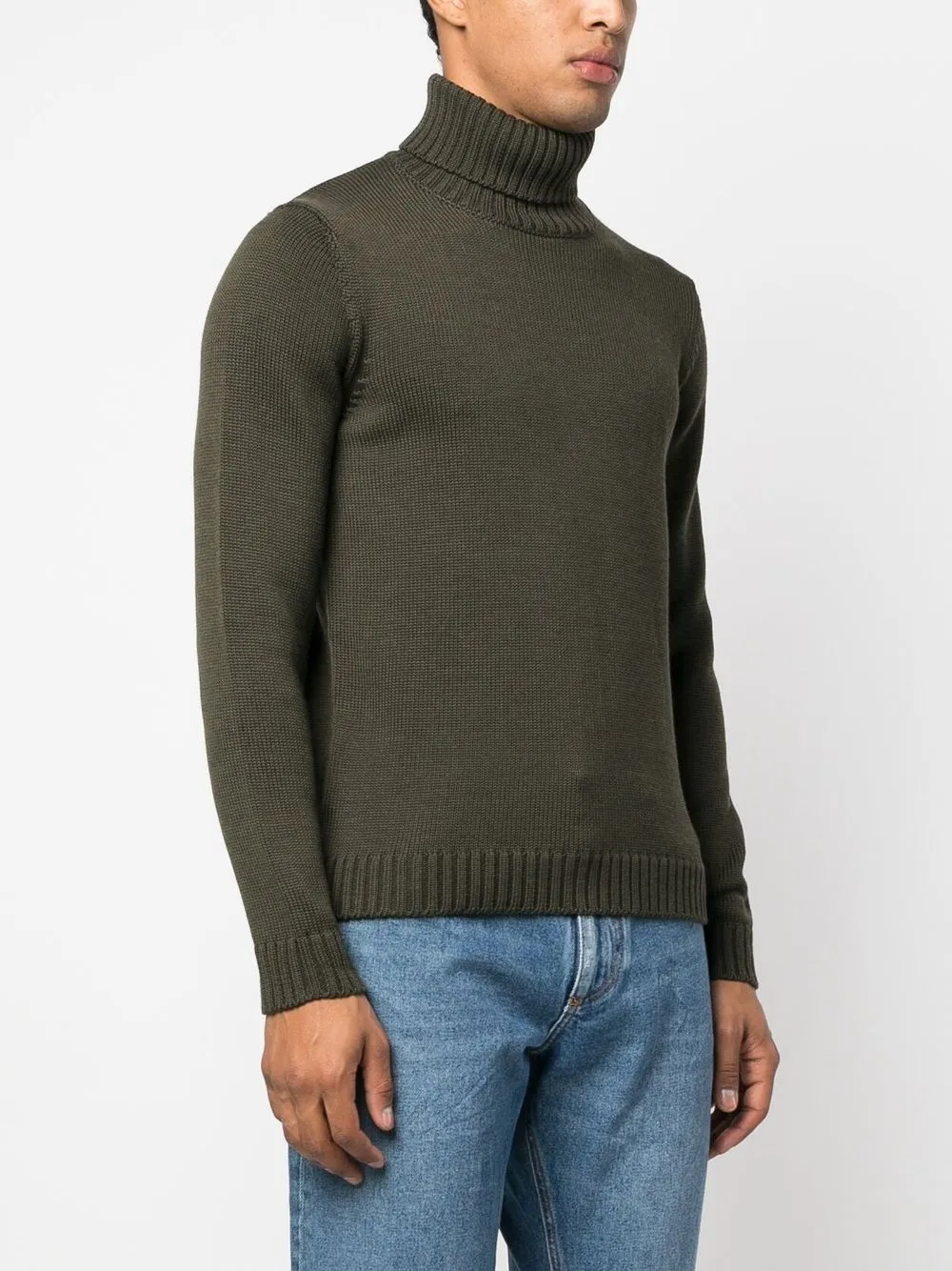  Zanone Klassischer Rollkragenpullover   Grün 