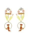 Amir Slama cat motif drop earrings - Yellow