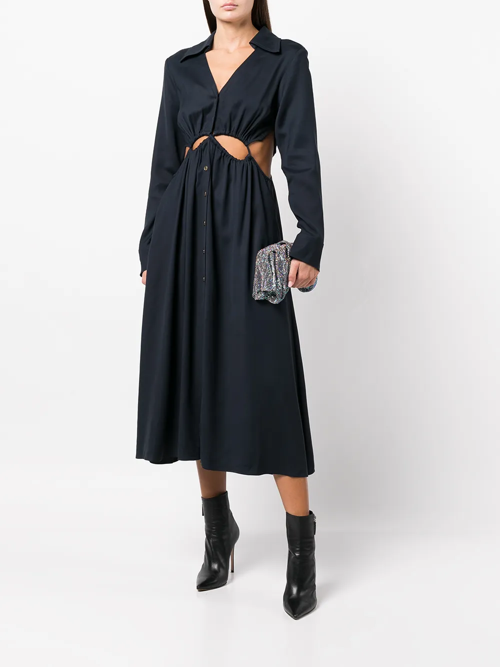 Cult Gaia Uitgesneden blousejurk - Blauw
