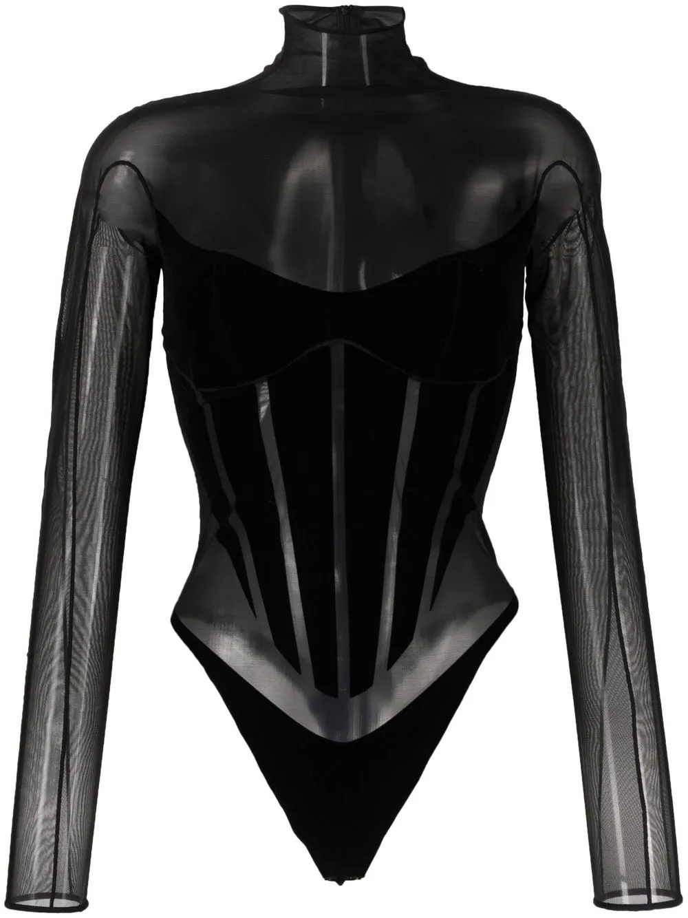 

Wolford flocked-finish shaping bodysuit - Black