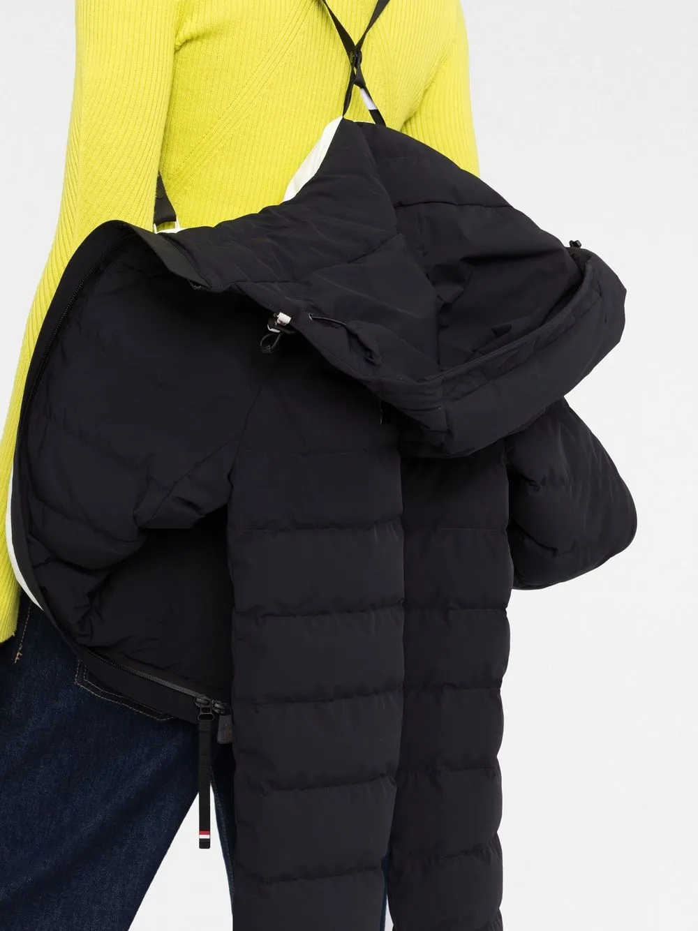 Moncler Funnel Neck Padded Jacket In Black