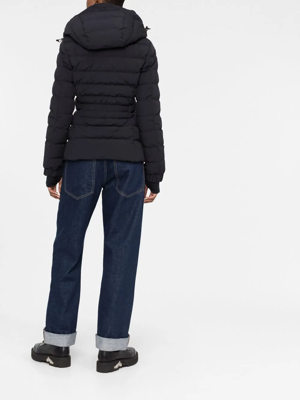 Moncler Funnel Neck Padded Jacket In Black