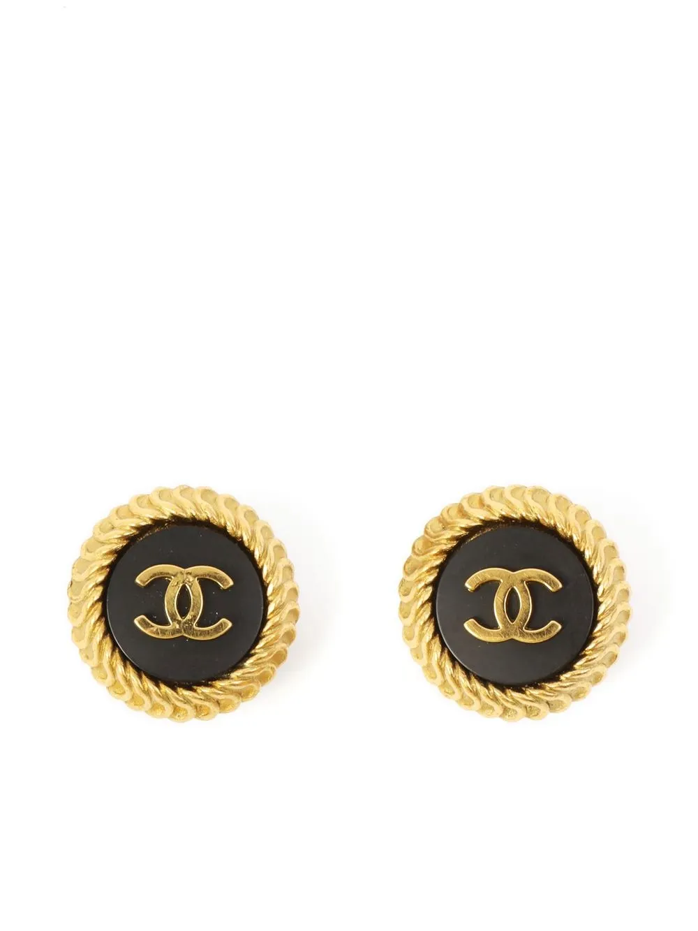 

Chanel Pre-Owned aretes de clip con logo CC 1995 - Dorado