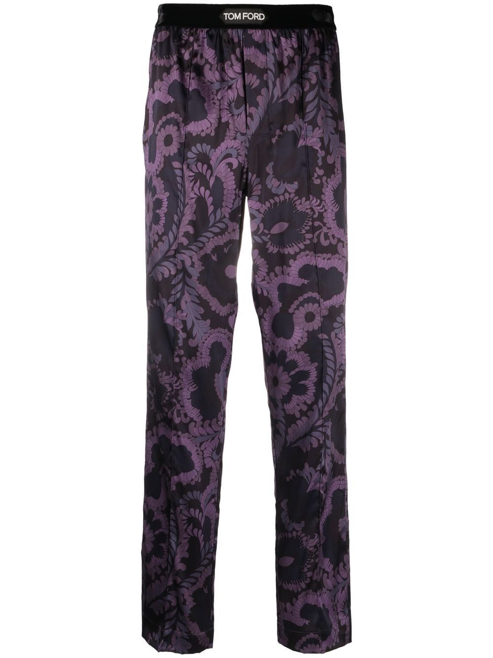 Image 1 of TOM FORD logo-waistband detail trousers