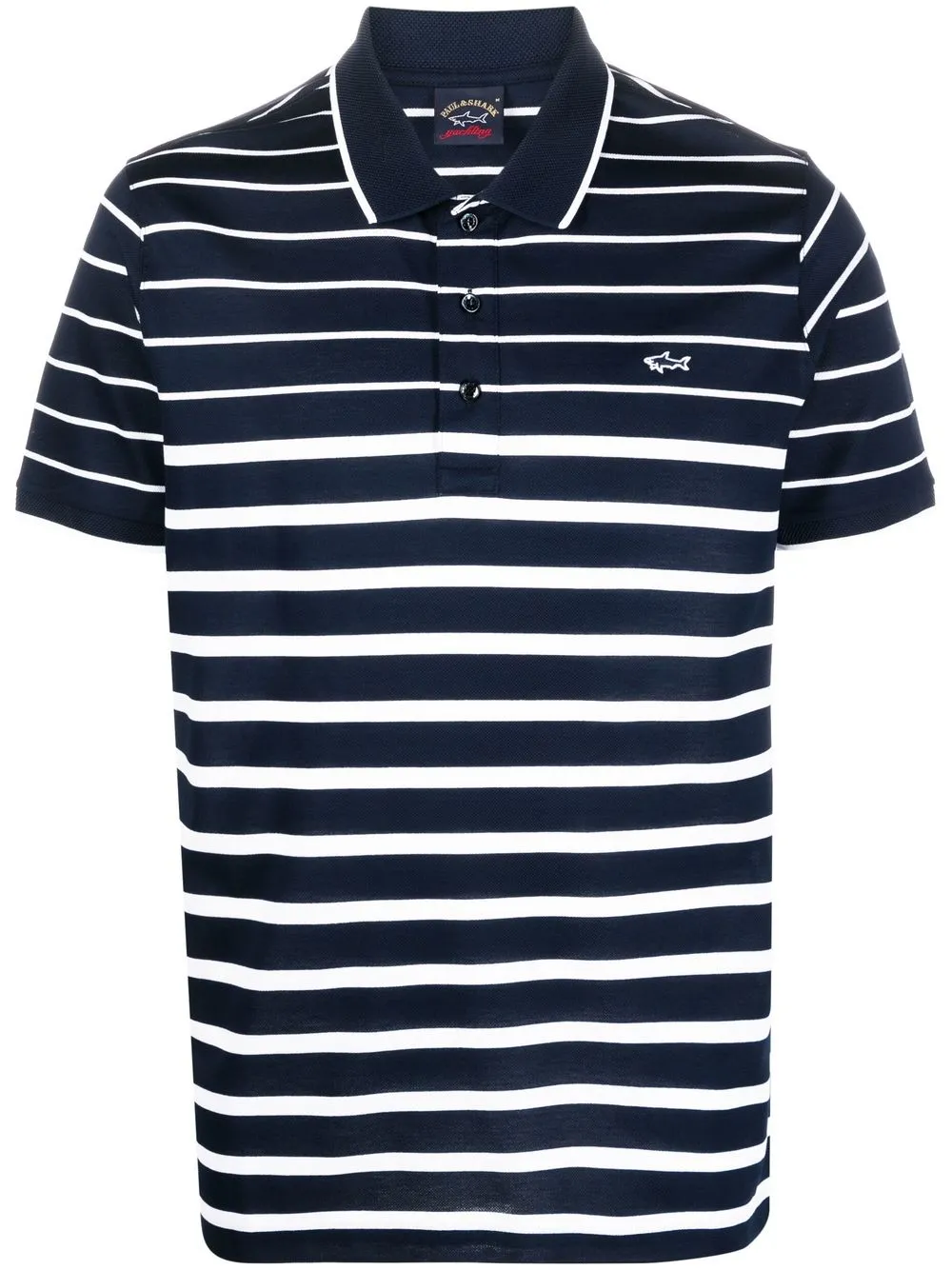

Paul & Shark logo-embroidered striped polo shirt - Blue