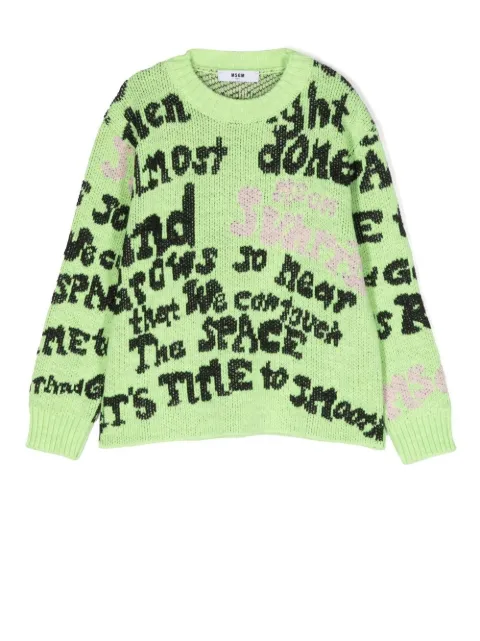 MSGM Kids suéter con estampado gráfico