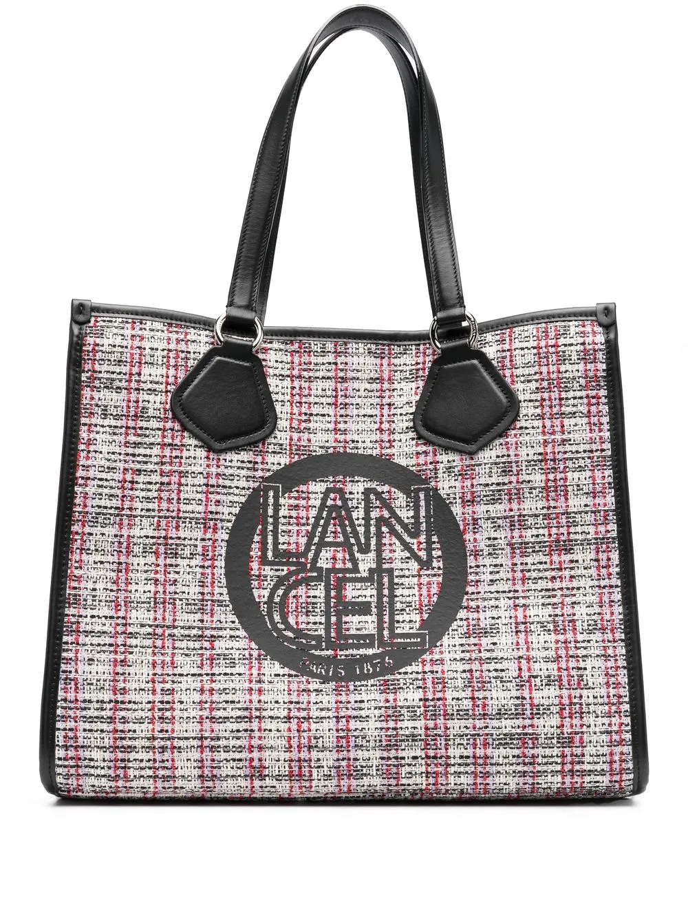 

Lancel logo-print tweed tote bag - Black