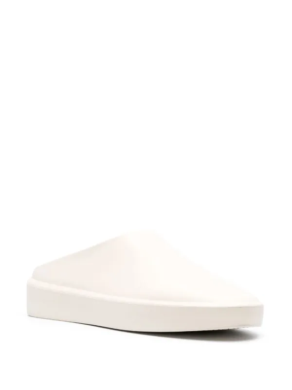 White slip on online mules