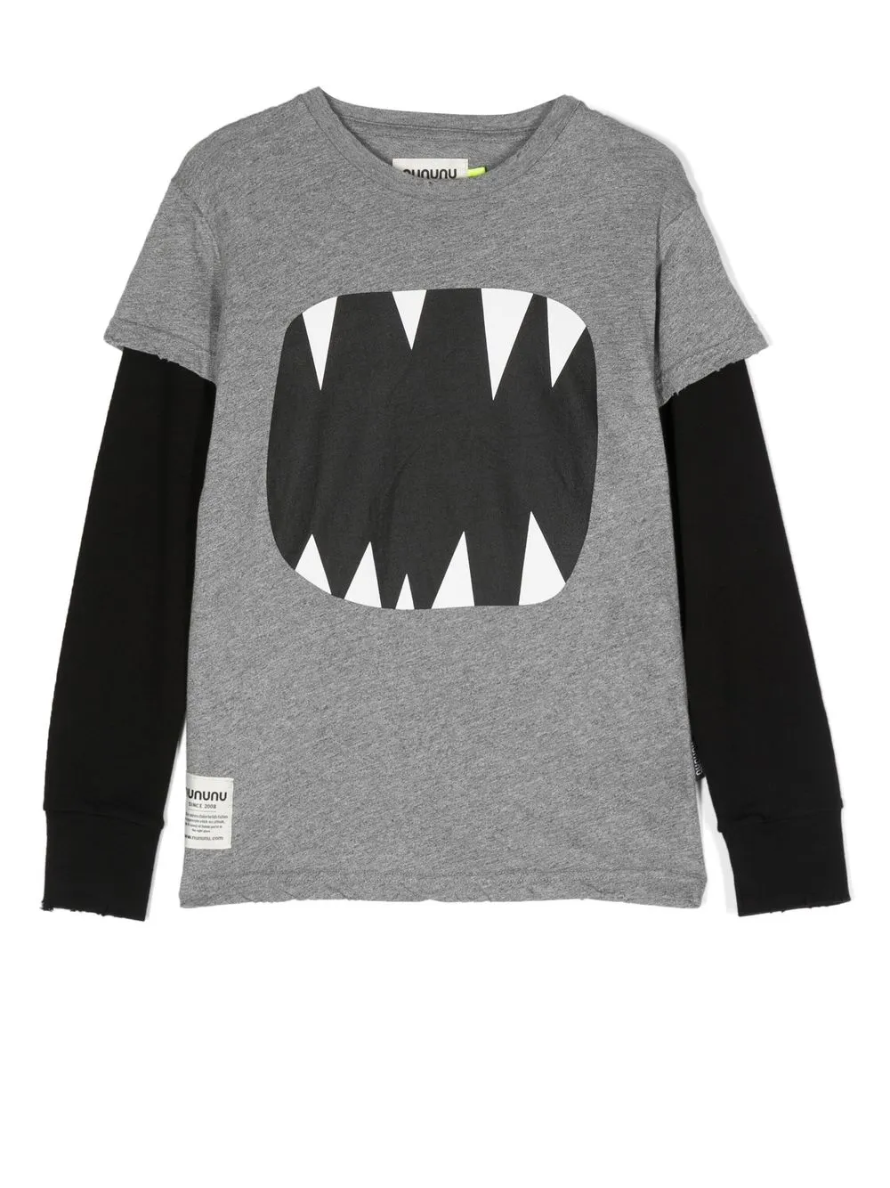 

Nununu mouth-print long-sleeve T-shirt - Grey
