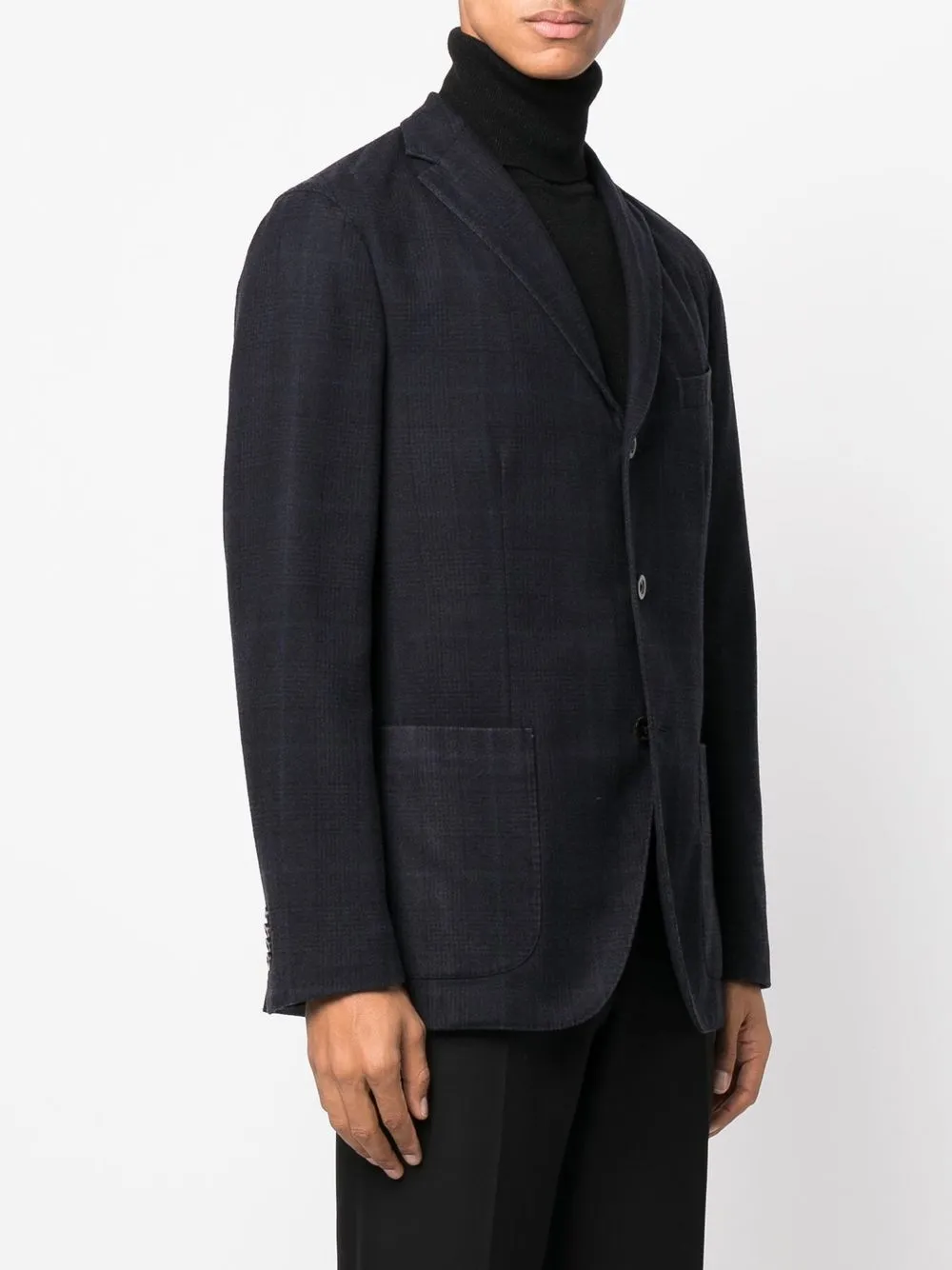  Boglioli Single-breasted Wool Blazer - Blue 