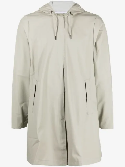 Rains drawstring-hooded parka coat