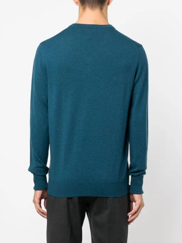 Ballantyne ribbed-knit V-neck Sweater | Blue | FARFETCH RO