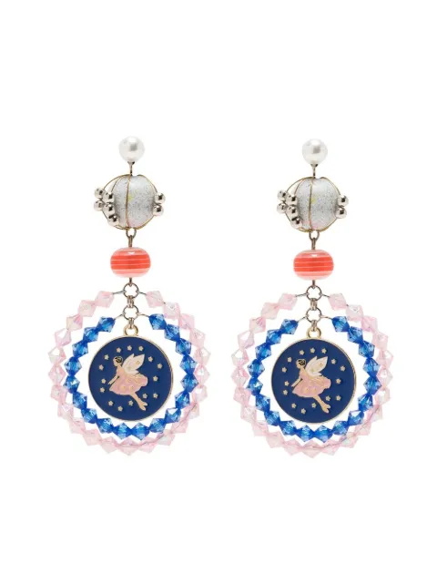 Amir Slama ballerina-motif statement drop earrings