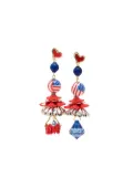 Amir Slama American-flag statement drop earrings - Red