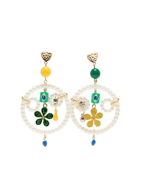 Amir Slama aretes con detalle de perlas
