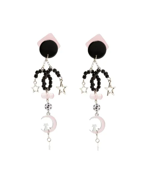 Amir Slama moon pendant earrings