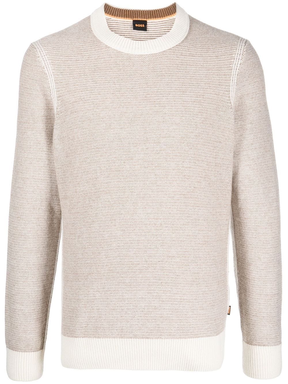 

BOSS crew-neck knitted jumper - Neutrals