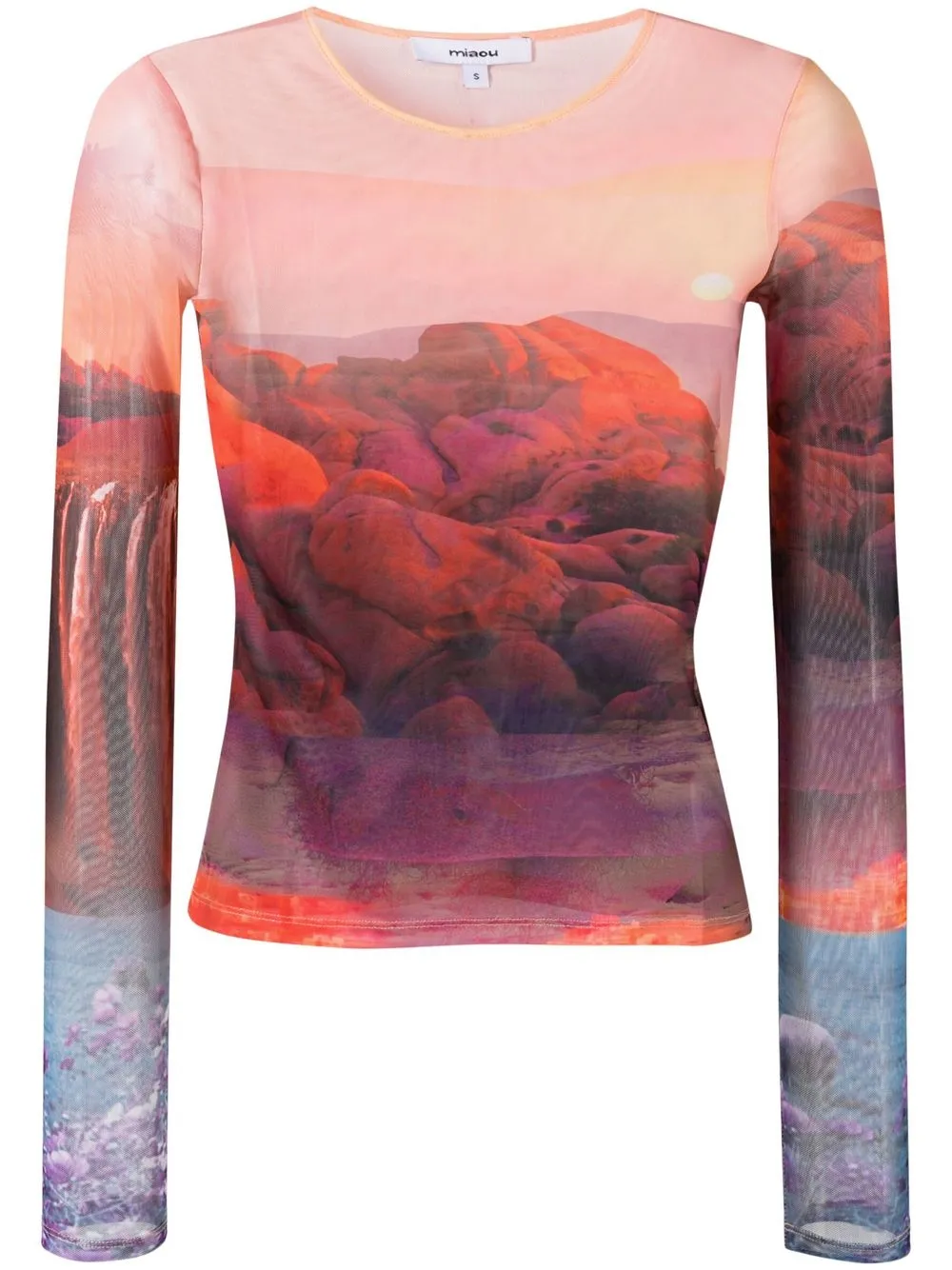 

Miaou Oasis-print T-shirt - Orange