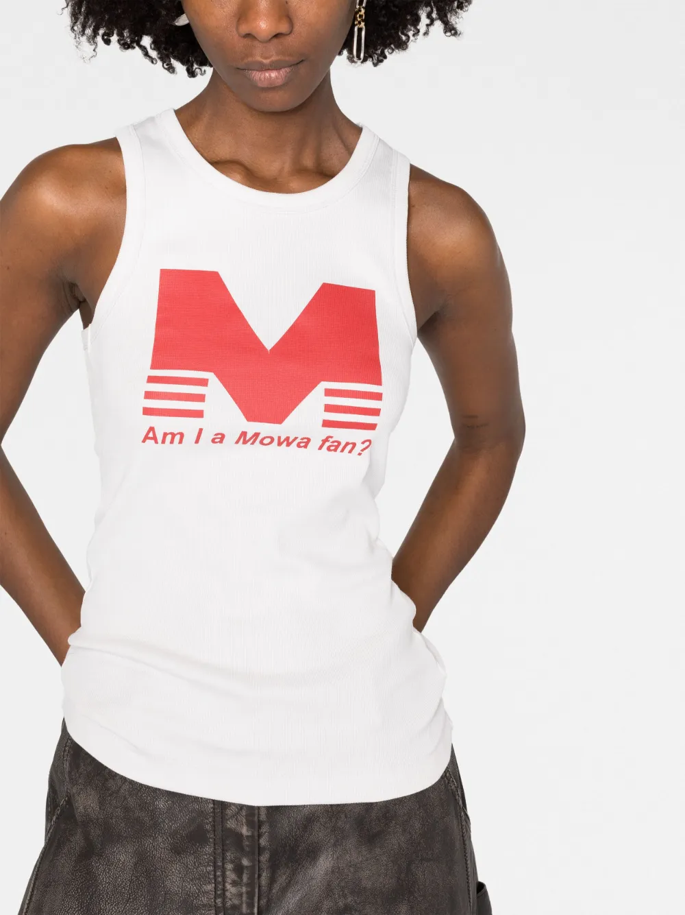 トップス Mowalola White Am I A Cotton Tank Top Mowalola White Am I A Cotton Tank Top | Smart Closet