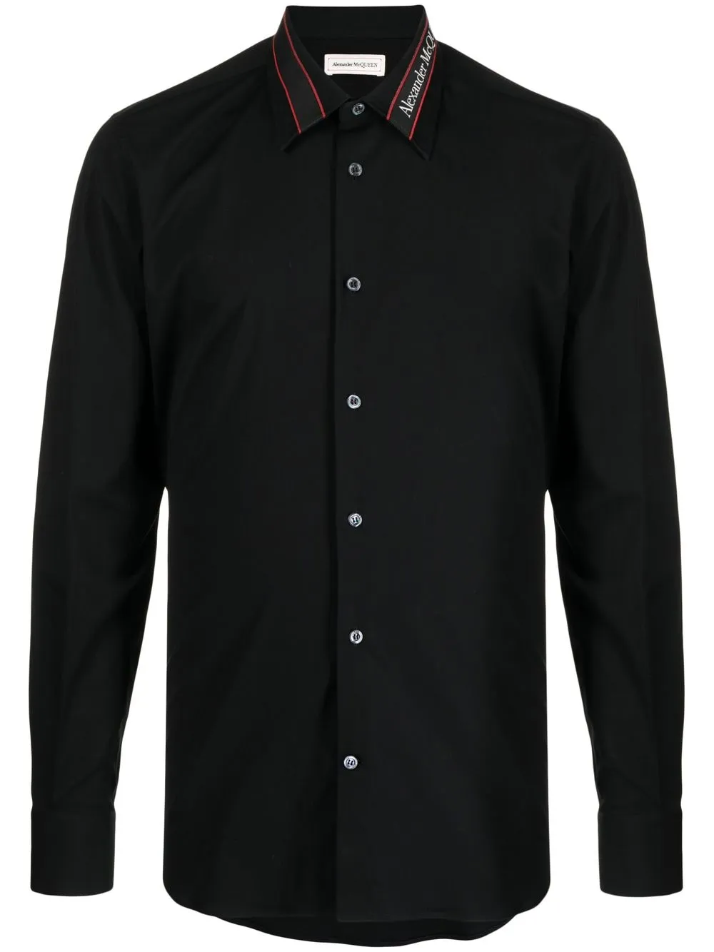 

Alexander McQueen logo tape collar shirt - Black