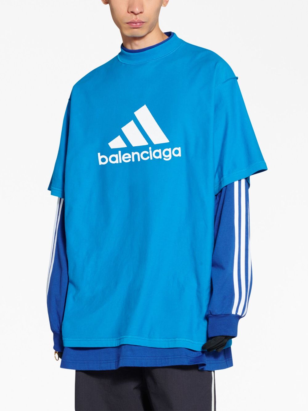 Balenciaga x Adidas logo-print Cotton T-Shirt - Black