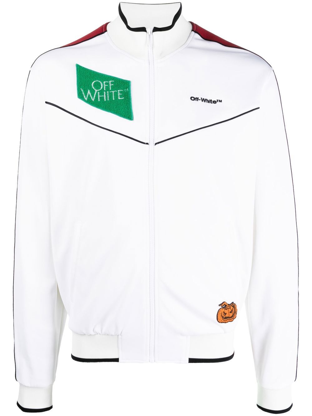 

Off-White sudadera con logo estampado y cierre - Blanco