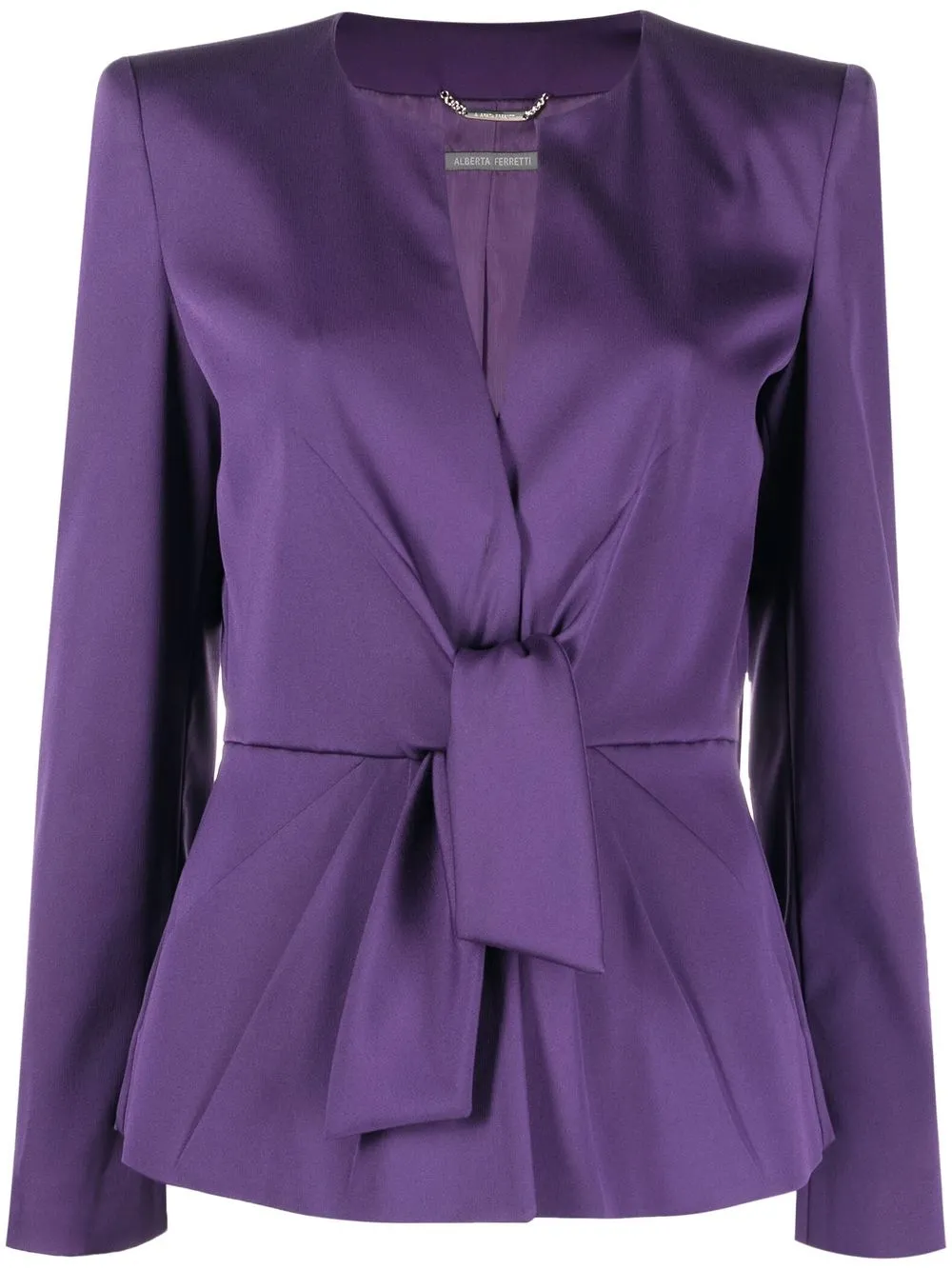 

Alberta Ferretti gathered blazer blouse - Purple